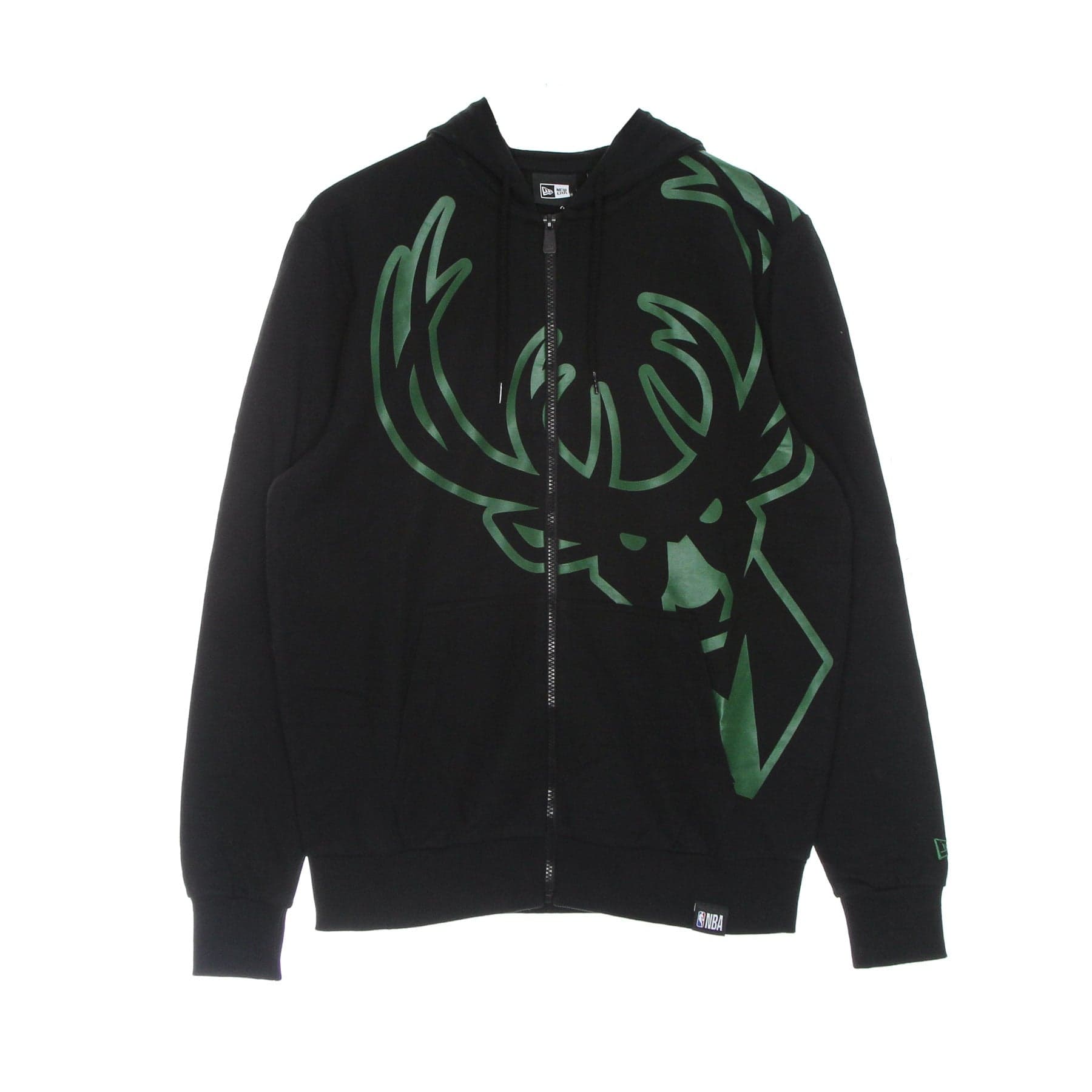 NEW ERA Felpa Leggera Cappuccio Zip Uomo Nba Enlarged Logo Full Zip Hoodie Milbuc Black/original Team Colors da uomo in Felpe con cappuccio Drestige - Casamassima, commercioVirtuoso.it