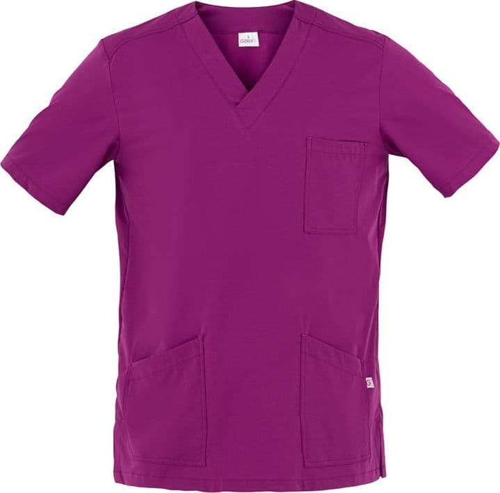 Casacca Flavio Prugna Viola Casacca Infermiere Medicale Collo a V No Stiro Microfibra Superleggera in Uniformi sanitarie - giacche Dresswork - Como, commercioVirtuoso.it
