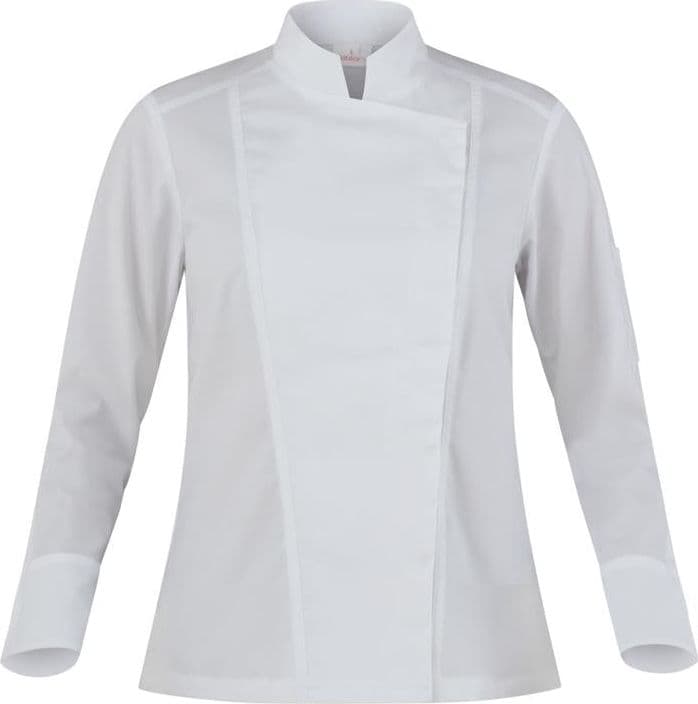 Giacca Bridget Bianco Giacca Cuoco Traspirante Elastcizzata No Stiro in Giacche da chef Dresswork - Como, commercioVirtuoso.it