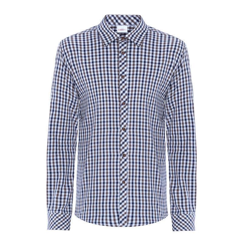 Camicia Boris Scozzese Marrone Camicia Uomo Cameriere Agriturismo Baita in Magliette a maniche lunghe Dresswork - Como, commercioVirtuoso.it