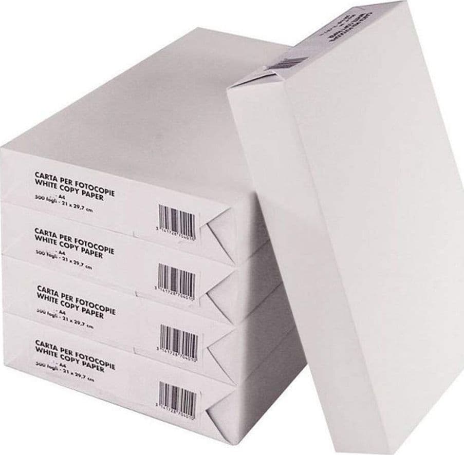 2500 FOGLI CARTA BIANCA FORMATO A4 PER FOTOCOPIATRICE STAMPANTE UFFICIO 5 RISME
