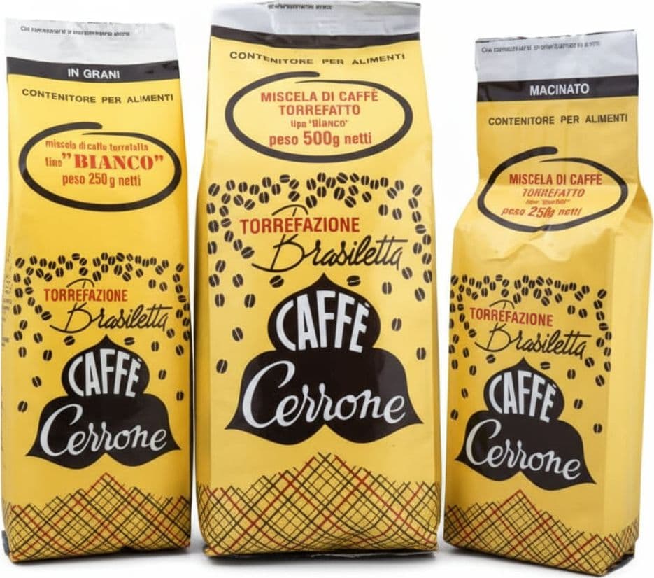 250gr Caffè macinato Miscela Crema Bar 100% Robusta caffè macinato per moka Bar Caffè Cerrone sacchetto 250gr