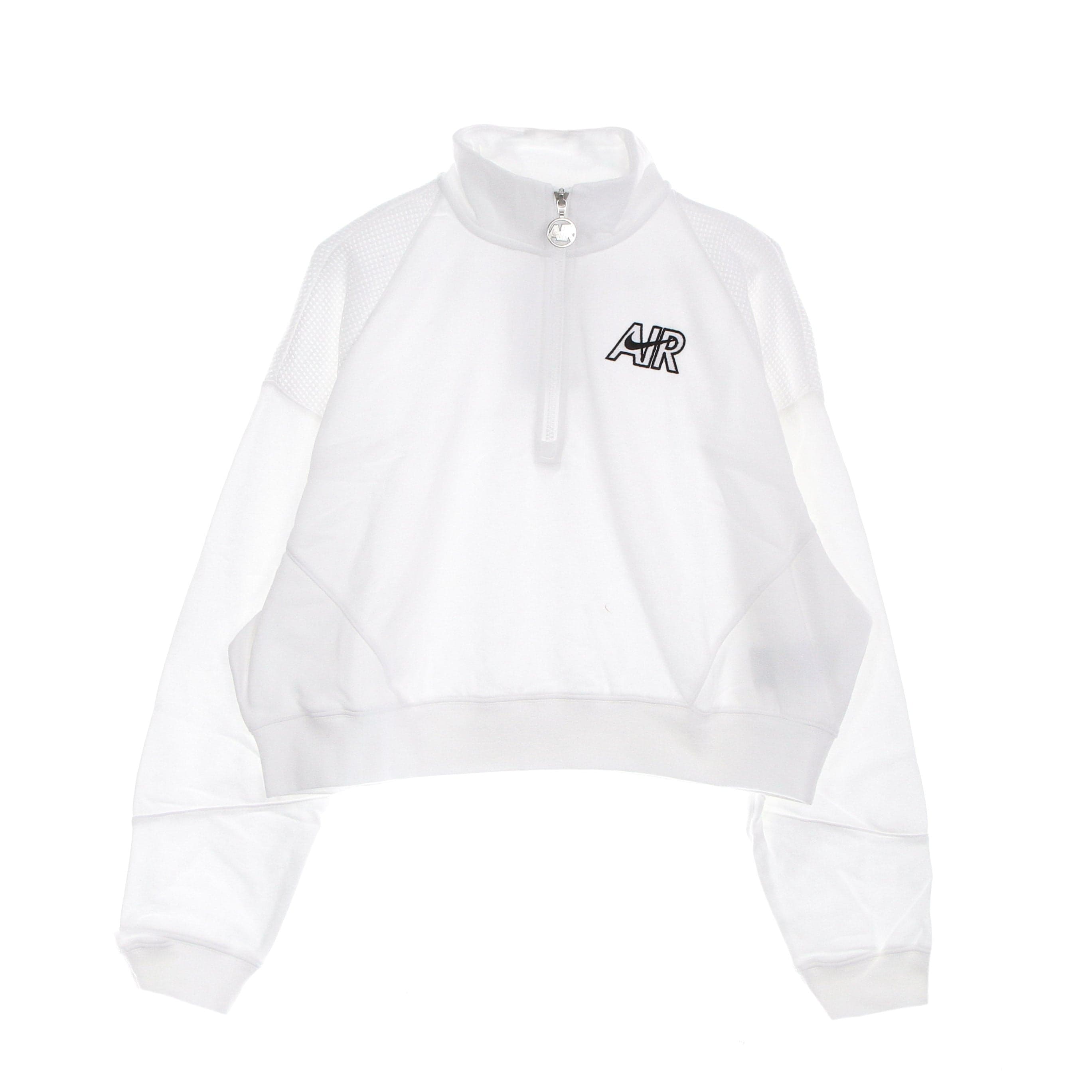 Nike Felpa Leggera Collo Alto Donna Sportswear Air 1/4- Zip Fleece Top White/white/black da donna in Felpe con cappuccio Drestige - Casamassima, commercioVirtuoso.it