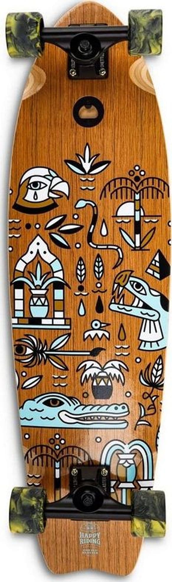 Cruiser Skateboard GHETTOBLASTER CRUISER GEROGLIFIC FISH TAIL TEAK 33" 9.5" in Skateboard 3A Moda Mare Sport - Bellaria Igea Marina, commercioVirtuoso.it