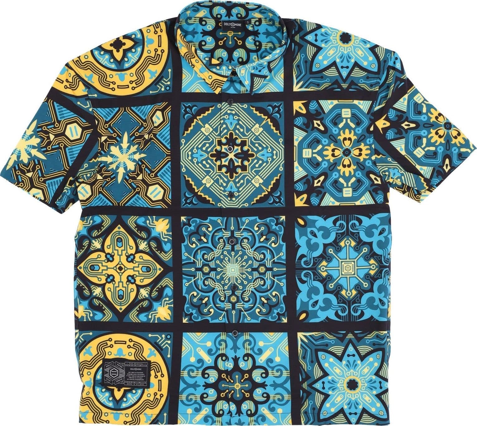 DOLLY NOIRE Camicia Manica Corta Uomo Maioliche Blue Pattern Oversize Shirt Multi da uomo in Autocategorizzazione Drestige - Casamassima, commercioVirtuoso.it