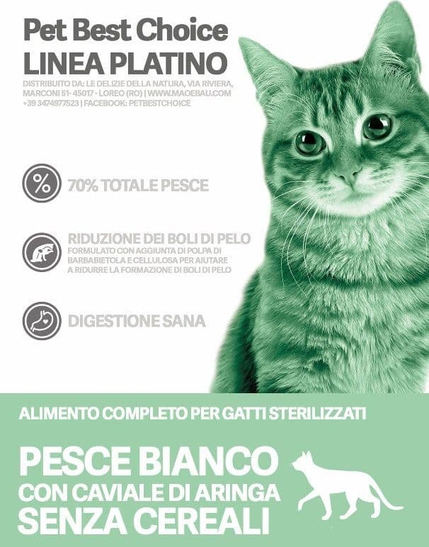 PETBESTCHOICE Linea Salute Platino Sterilizzato/Senior Pesce Bianco/aringa in Secco Petbestchoice - Loreo, commercioVirtuoso.it