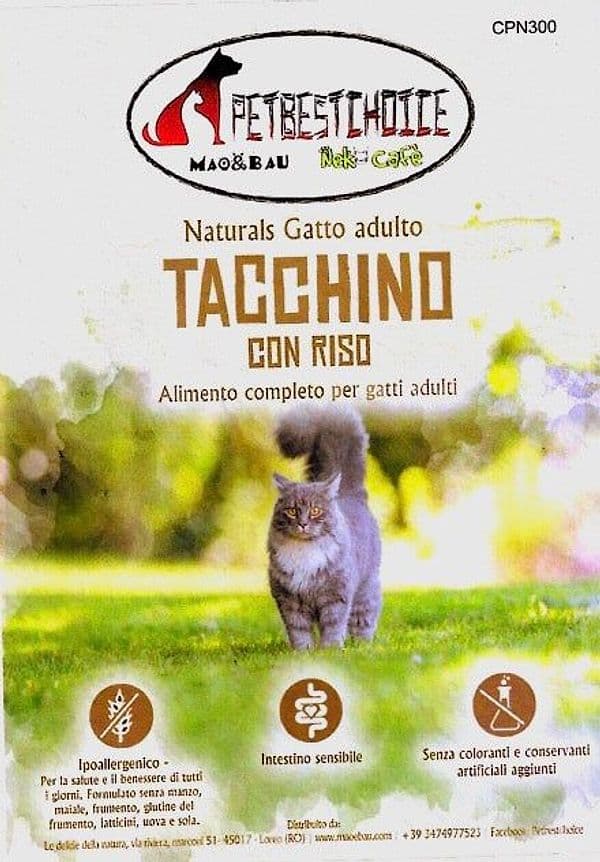 PETBESTCHOICE IPOALLERGENICO gatto Adulto TACCHINO con RISO in Secco Petbestchoice - Loreo, commercioVirtuoso.it