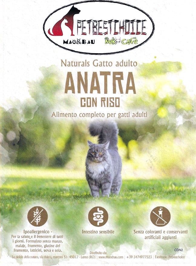 PETBESTCHOICE Ipoallergenico gatto Adulto ANATRA&RISO in Secco Petbestchoice - Loreo, commercioVirtuoso.it