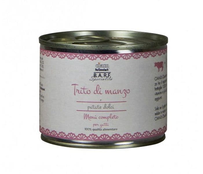 Dr.Clauder's Barf menu completo gatto trito di manzo 200 gr in Secco Petbestchoice - Loreo, commercioVirtuoso.it