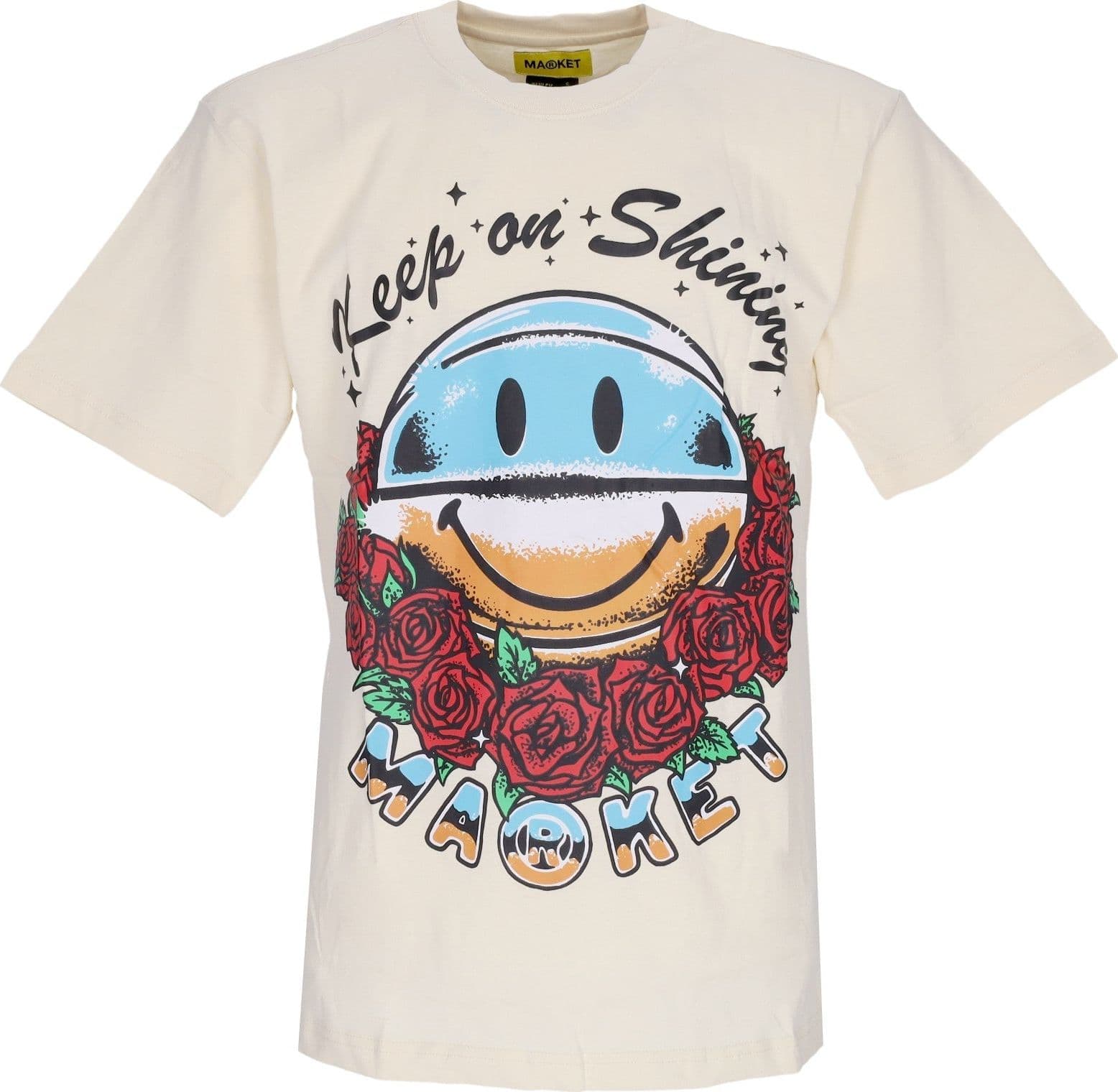 MARKET Maglietta Uomo Smiley Keep On Shining Tee X Smiley Cream da uomo in T-shirt Drestige - Casamassima, commercioVirtuoso.it