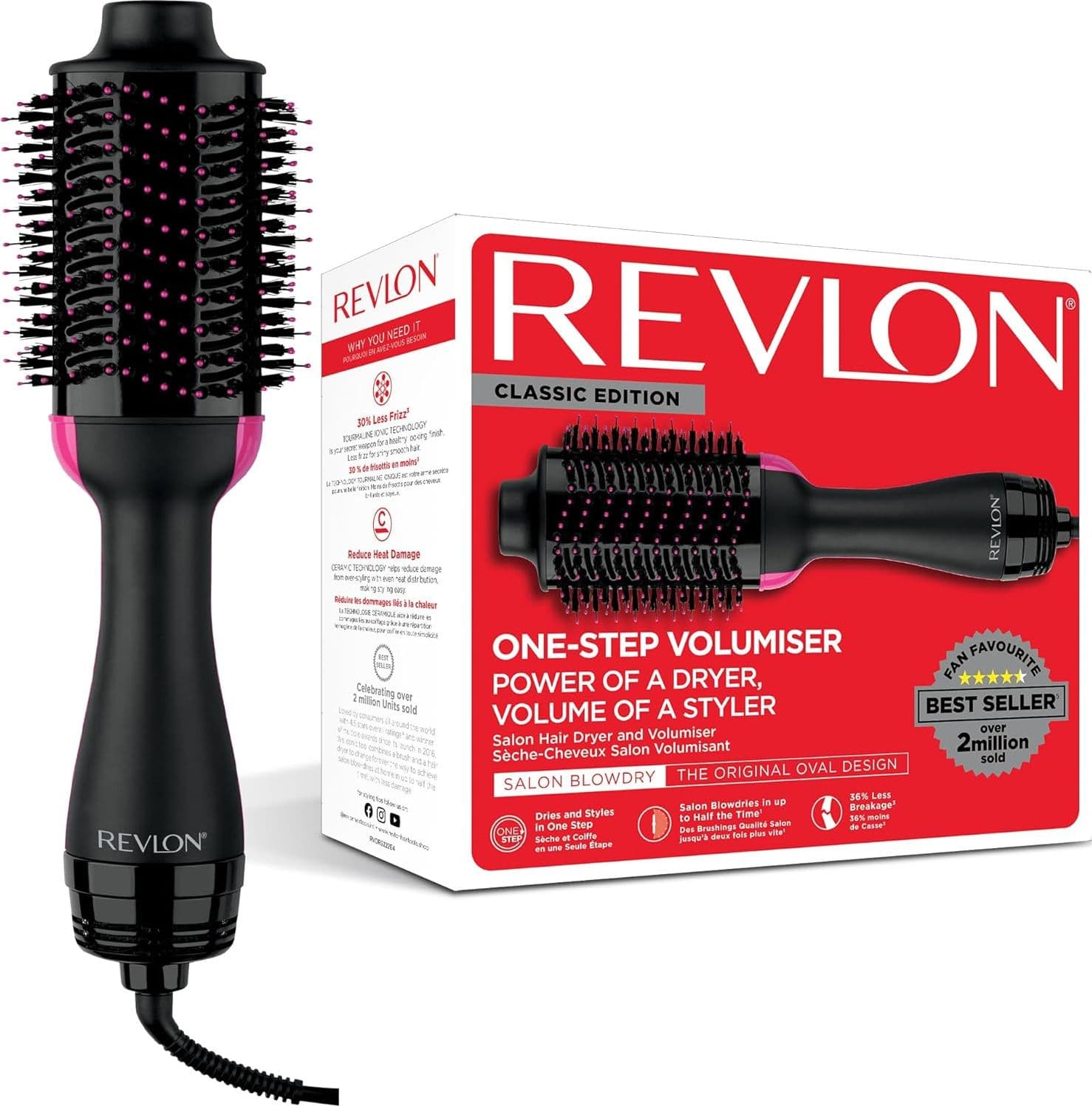 Revlon Spazzola One-Step Asciugacapelli e Volumizzante Nero/Rosa RVDR5222E USATO in Modellatori ad aria calda Prezzo Bomba Store - Casalnuovo di Napoli, commercioVirtuoso.it