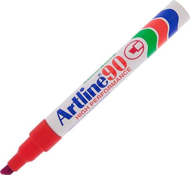 Marcatore Artline A 90 Permanente Punta Scalpello Rosso in Pennarelli indelebili e marcatori Il Centro - Jesi, commercioVirtuoso.it