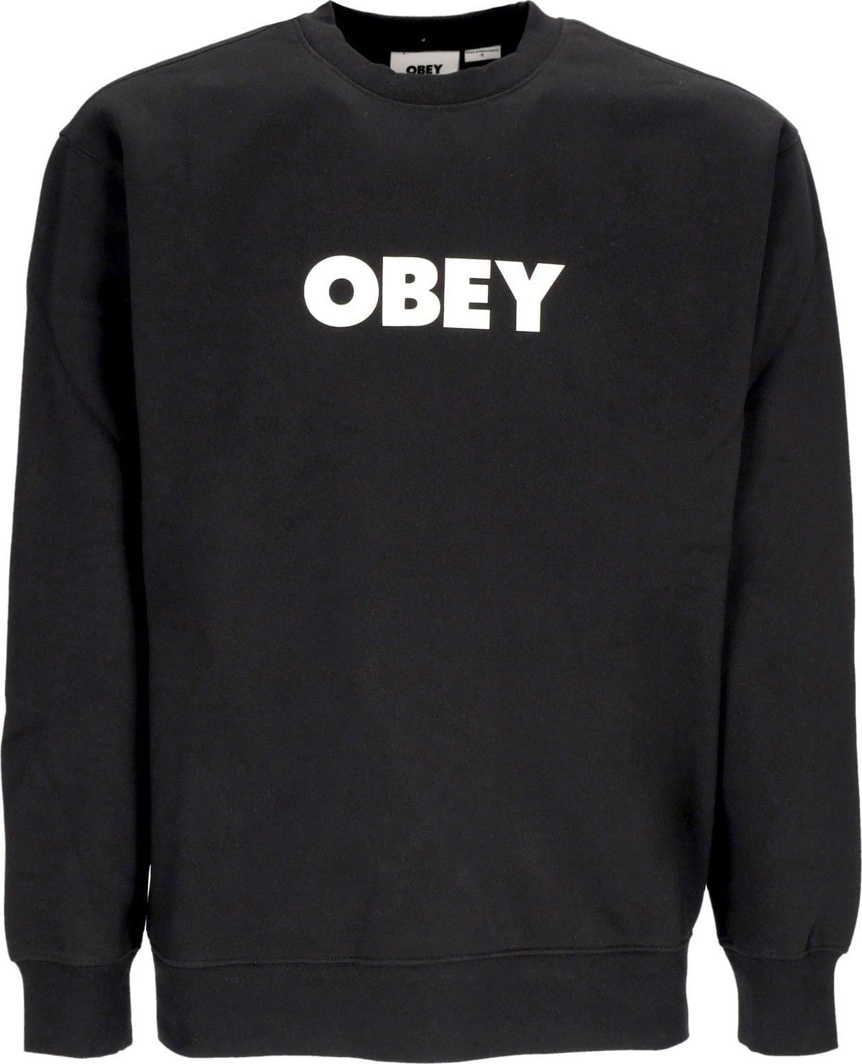 OBEY Felpa Girocollo Uomo Bold Crew Premium Fleece Black da uomo in Felpe con cappuccio Drestige - Casamassima, commercioVirtuoso.it