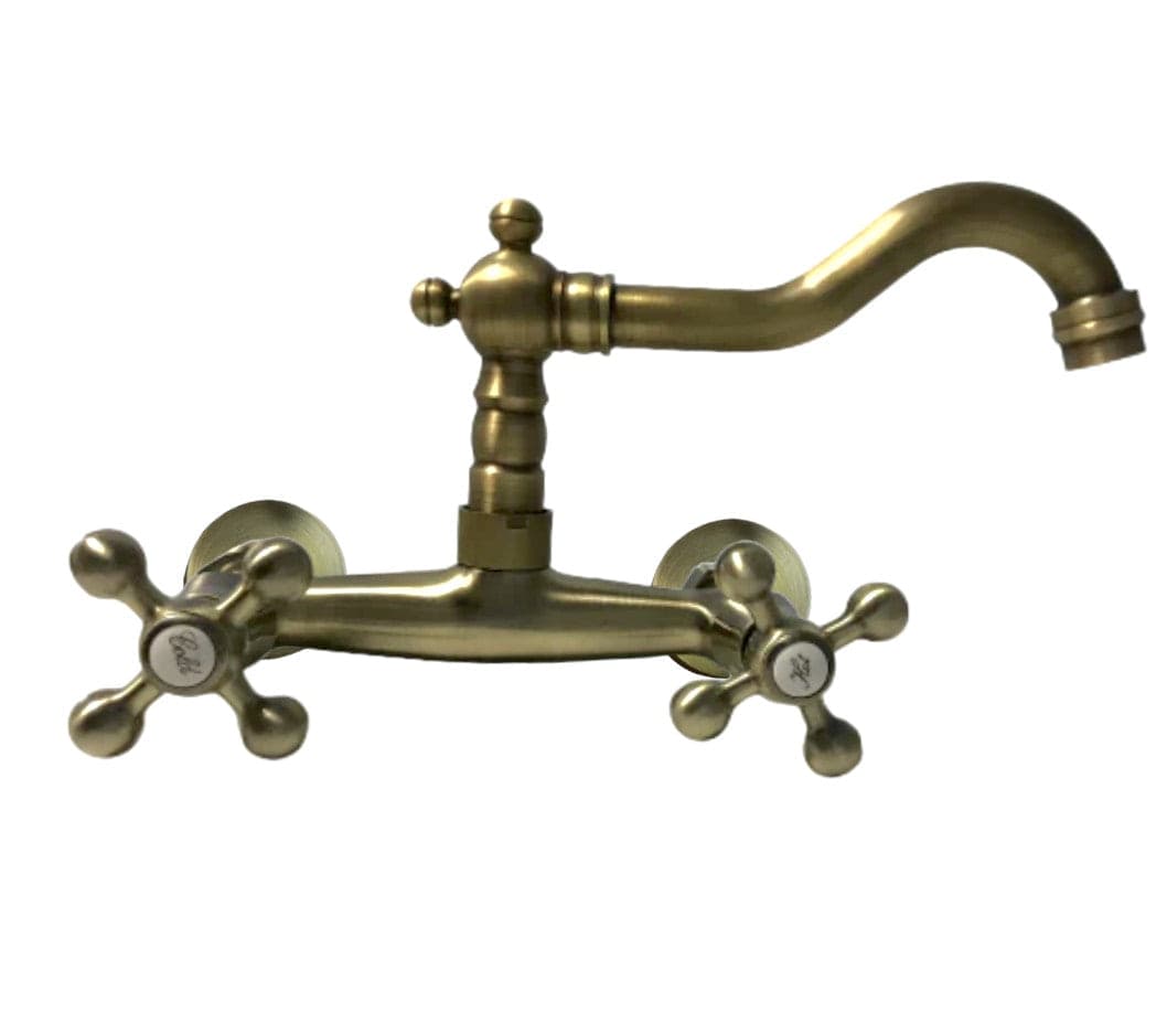 Rubinetto a parete bronzato vecchio ottone vintage completo in Rubinetti per vasca BagnoClic.it - Pregnana Milanese, commercioVirtuoso.it