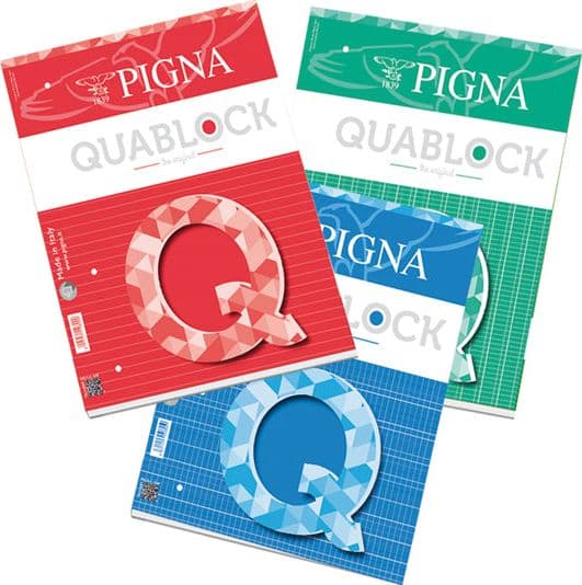 Blocco collato Quablock Original 80gr 50fg A5 1rigo PIGNA
