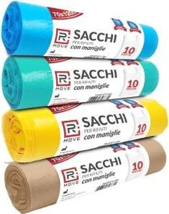 RMove Sacchi Rifiuti 70x120cm 4 Rotoli da 10 Sacchi Colori Vari in Sacchetti piccoli spazzatura Ecoprice.it - Avellino, commercioVirtuoso.it