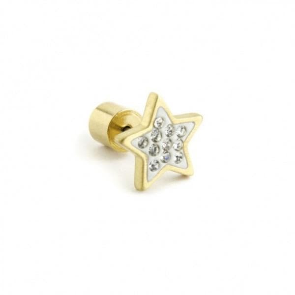 Marlù - MONO ORECCHINO PVD ORO STELLA STRASS in Orecchini Alba Gioielli - Casoria, commercioVirtuoso.it