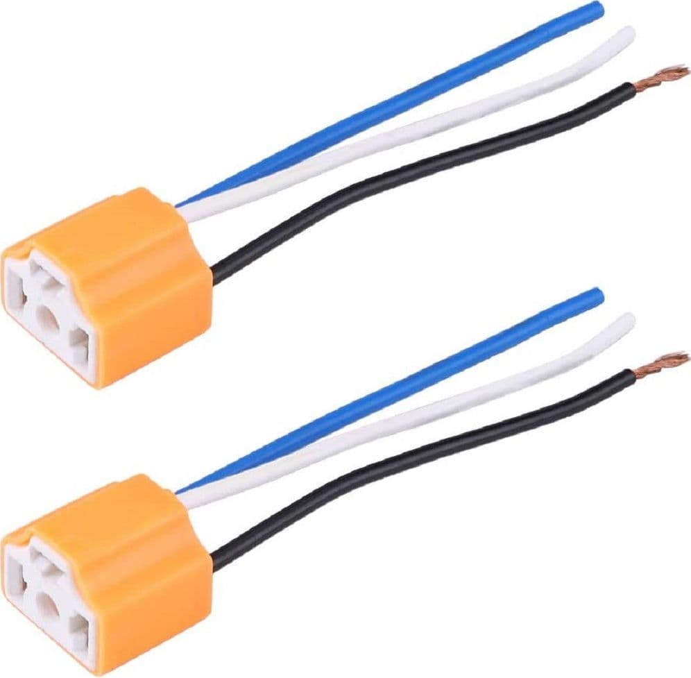 2PZ PRESA CONNETTORE IN CERAMICA FEMMINA CABLAGGIO FARO PORTALAMPADA H4 9003 HB2