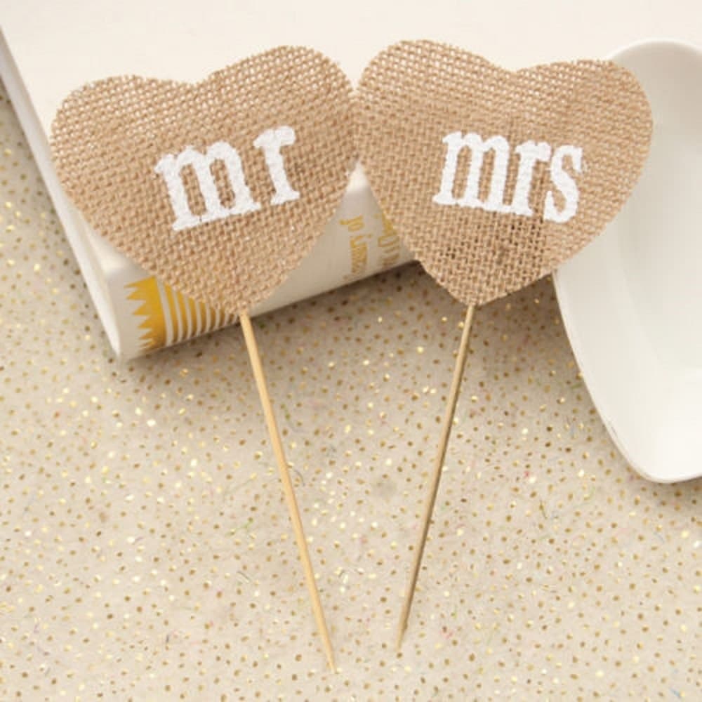2x Stuzzicadenti Mr Mrs Cuore Juta Cake Per Decorazioni Torte Matrimonio Wedding Casa, arredamento e bricolage > Prodotti per Feste Trade Shop italia - Napoli, Commerciovirtuoso.it