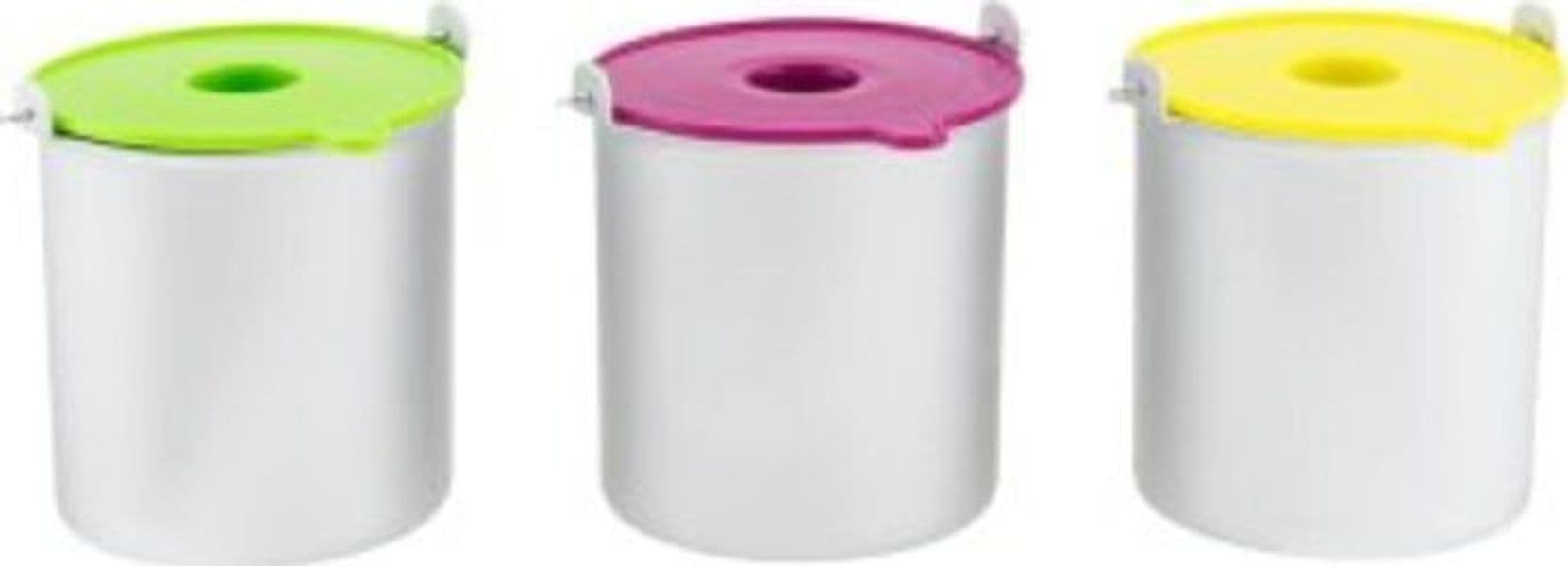 3-Cestelli-Contenitore-da-1L-per-Gelatiera-HF180-(Rosa,-Giallo,-Verde)