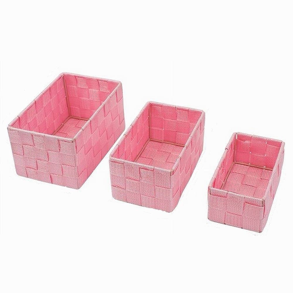 3-Cestini-Tessuto-Scatole-Organizer-Bagno-Porta-Oggetti-Bagnoschiuma-Rosa-79053