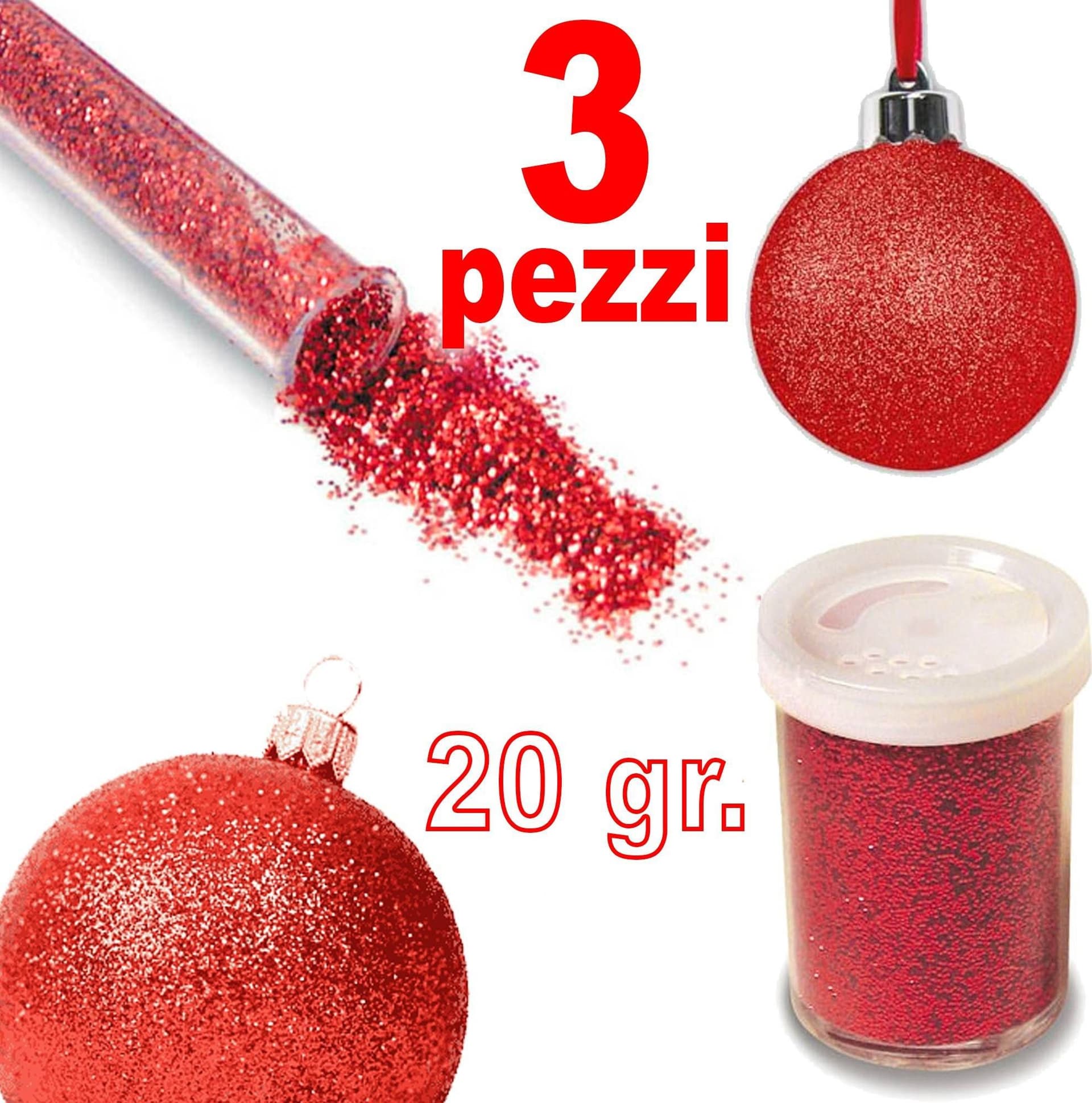 3 PORPORINA GLITTER GRANA FINE DECORAZIONI PITTURA NATALE LAVORETTI CASA SCUOLA
