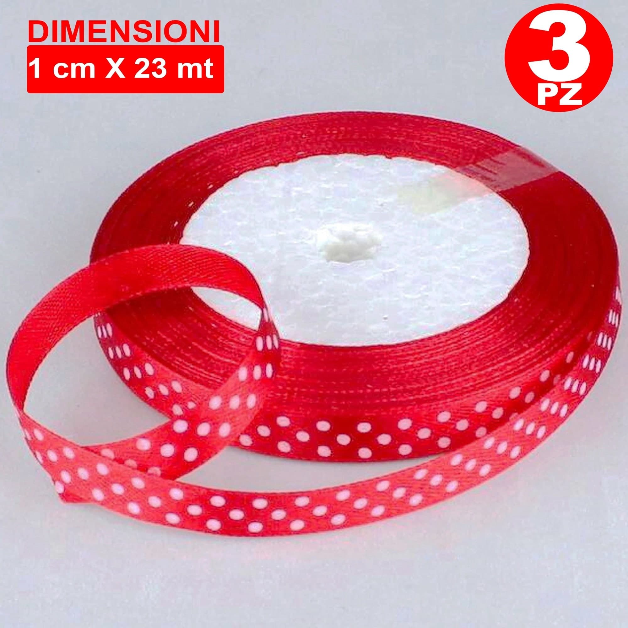 3 Rotoli Nastro Rosso Pois Bomboniera Organza Raso Bobina Decorazioni Decoupage Casa e cucina/Hobby creativi/Materiali per hobby creativi/Forniture per feste/Bomboniere Trade Shop italia - Napoli, Commerciovirtuoso.it