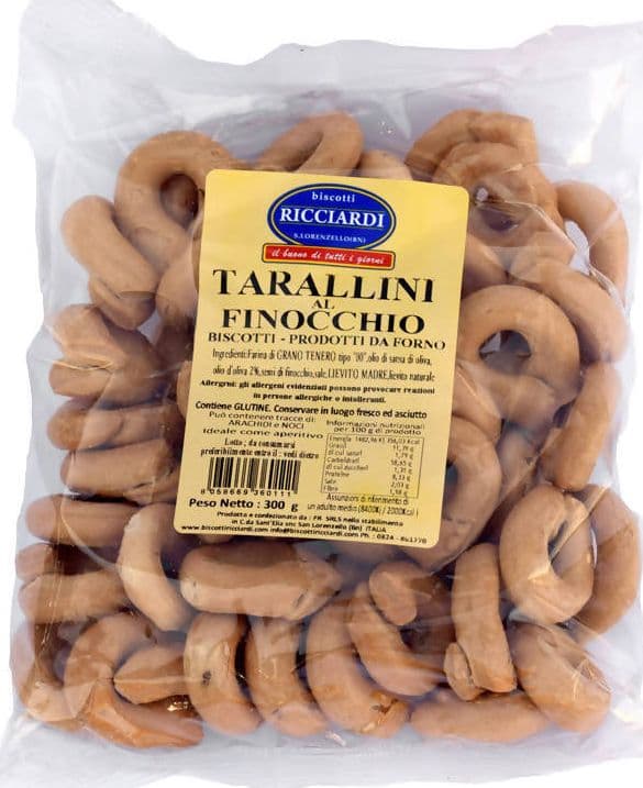 300gr. Taralli al Finocchietto Classici Artigianali Tarallini al finocchio Fatti in Italia Biscotti Ricciardi in Grissini taralli e fette biscottate Biscotti Ricciardi - San Lorenzello, commercioVirtuoso.it