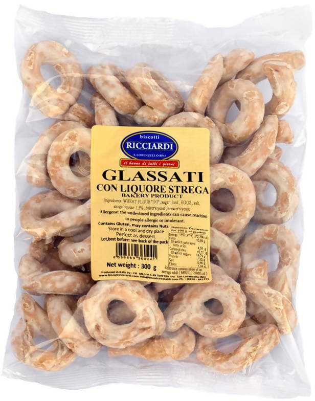 300gr. Taralli Dolci Glassati Al Liquore Strega Di Benevento Taralli Artigianali Dolci Fatti A Mano In Italia Biscotti Ricciardi in Grissini taralli e fette biscottate Biscotti Ricciardi - San Lorenzello, commercioVirtuoso.it