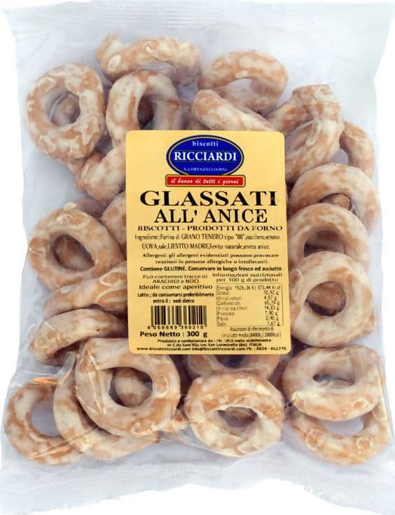 300gr Taralli Dolci Glassati All'anice Taralli Artigianali Con Glassa All'anice Dolci Biscotti Ricciardi in Grissini taralli e fette biscottate Biscotti Ricciardi - San Lorenzello, commercioVirtuoso.it