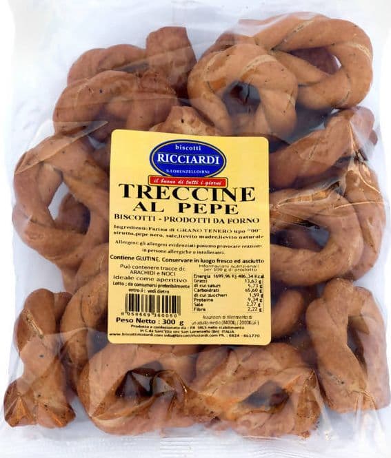 300gr. Taralli Intrecciati Al Pepe Taralli Artigianali Italiani Fatti A Mano Con La Ricetta Di San Lorenzello Biscotti Ricciardi in Grissini taralli e fette biscottate Biscotti Ricciardi - San Lorenzello, commercioVirtuoso.it