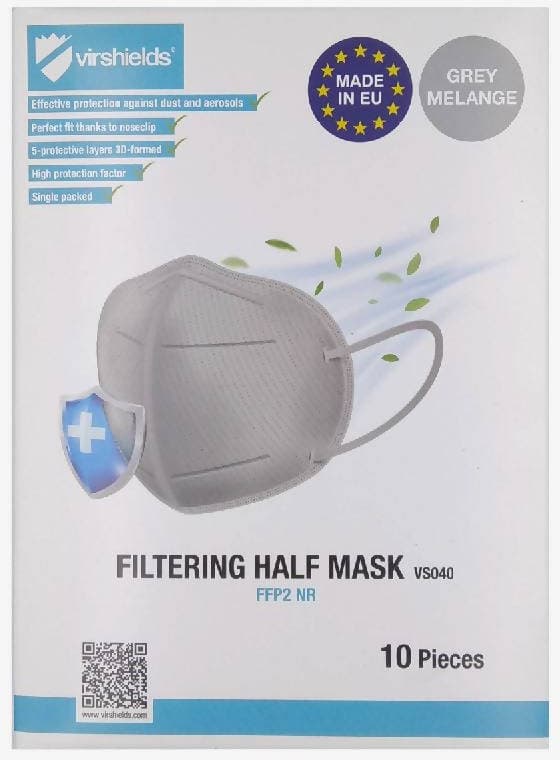 300x Mascherine FFP2 Grigie CE1463 Mascherina Grigia FFP2 Prodotta in Europa 5 strati Virshields Certificata colore Grigio € 0,49 cad Spedizione Gratuita in Mascherine a coppa Dresswork - Como, commercioVirtuoso.it