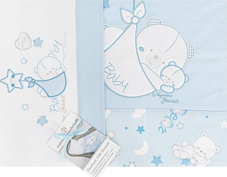 Set piumotto lenzuolino culla Nazareno Gabrielli Baby Bear in Lenzuola da lettino con sbarre Collezione Casa - Trebisacce, commercioVirtuoso.it