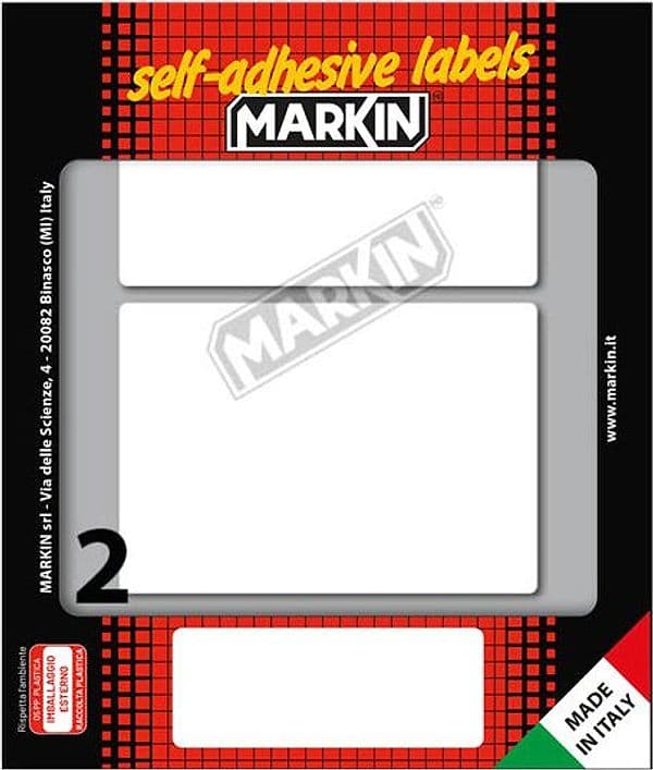 Etichetta Adesiva Bianca 95X66Mm (10Fogli X 2Etichette Markin in Carta per stampanti a getto d'inchiostro Il Centro - Jesi, commercioVirtuoso.it
