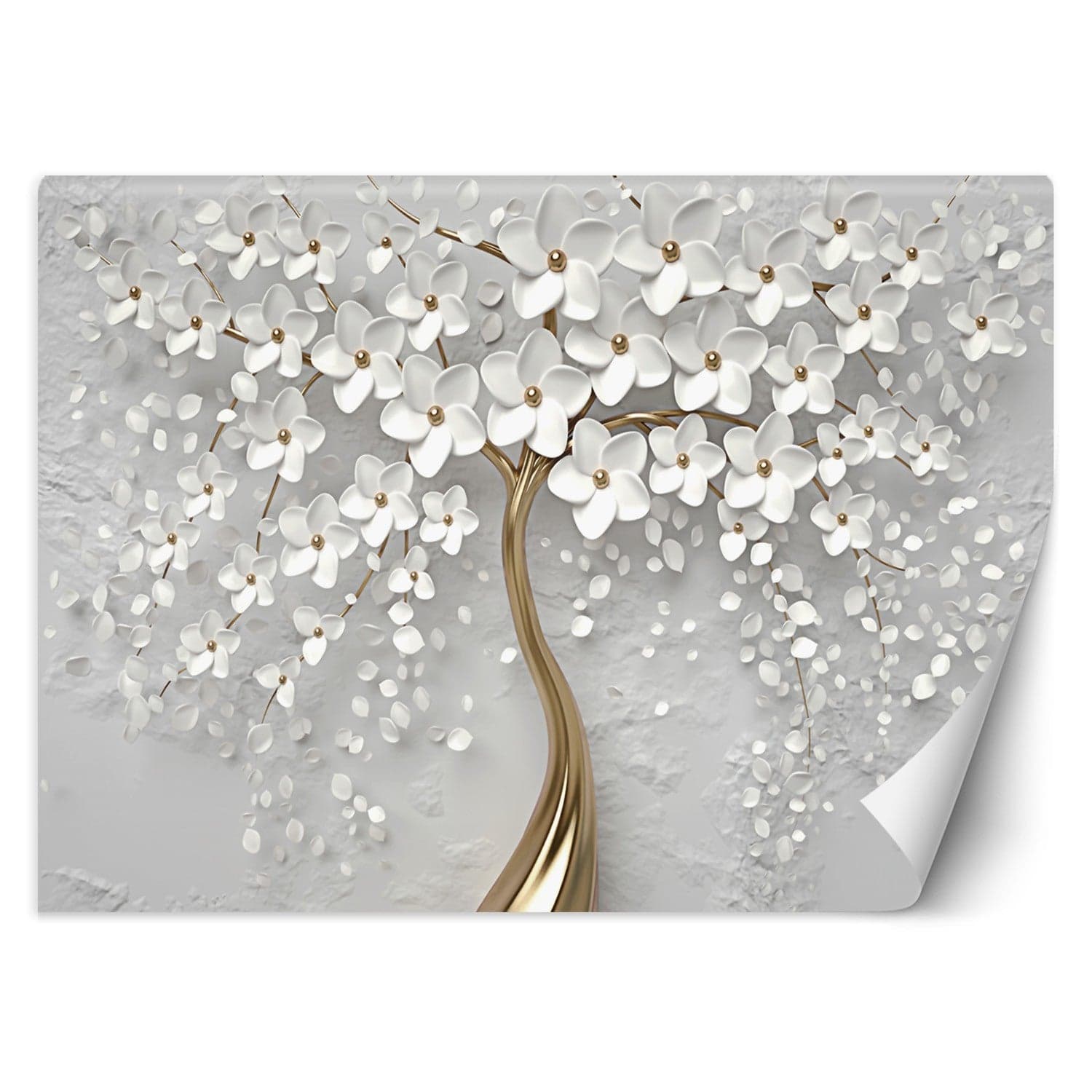 Carta Da Parati, Albero astratto fiorito oro in Carta da parati Collezione Casa - Trebisacce, commercioVirtuoso.it