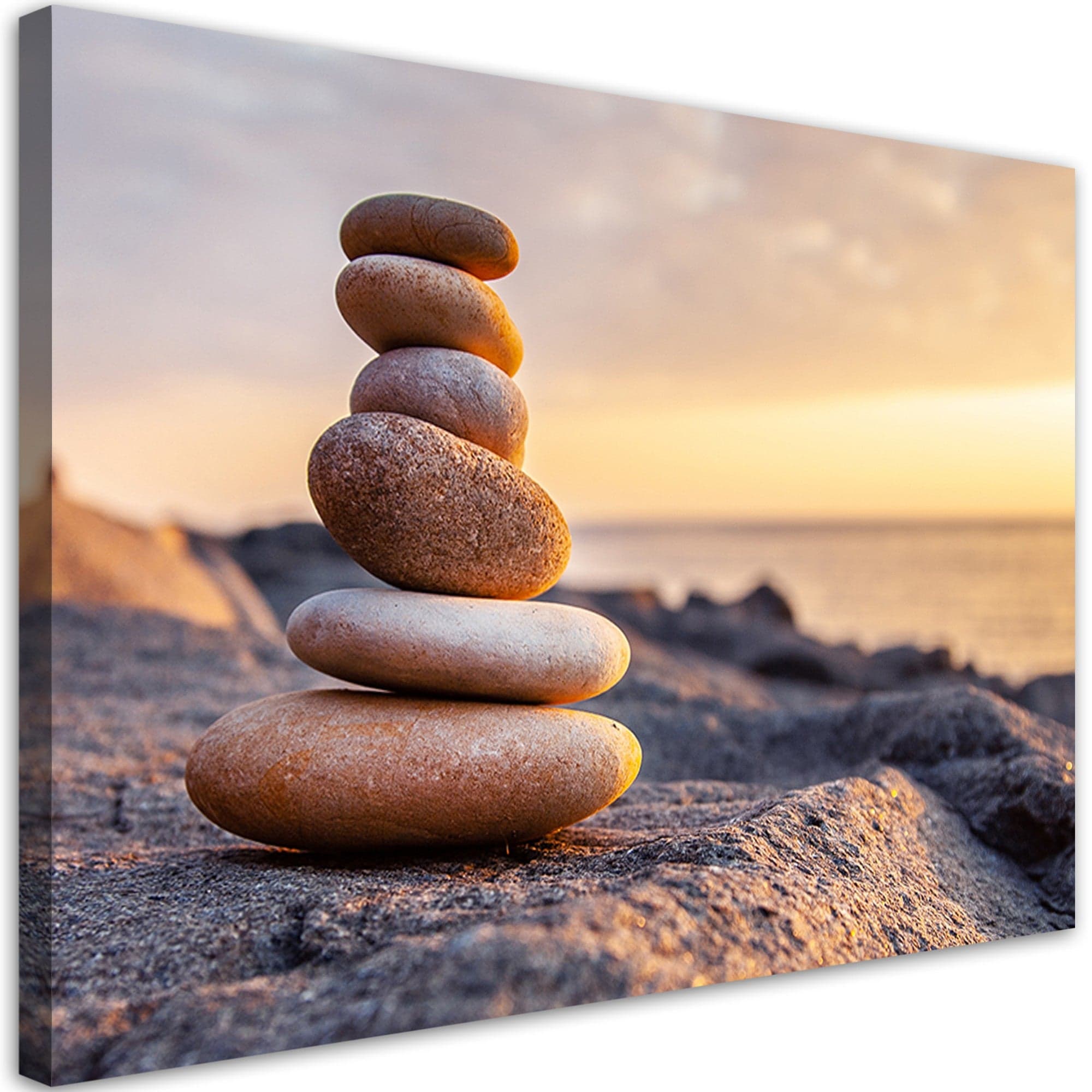 Quadro su tela, Pietre sulla spiaggia Zen in Poster e stampe Collezione Casa - Trebisacce, commercioVirtuoso.it