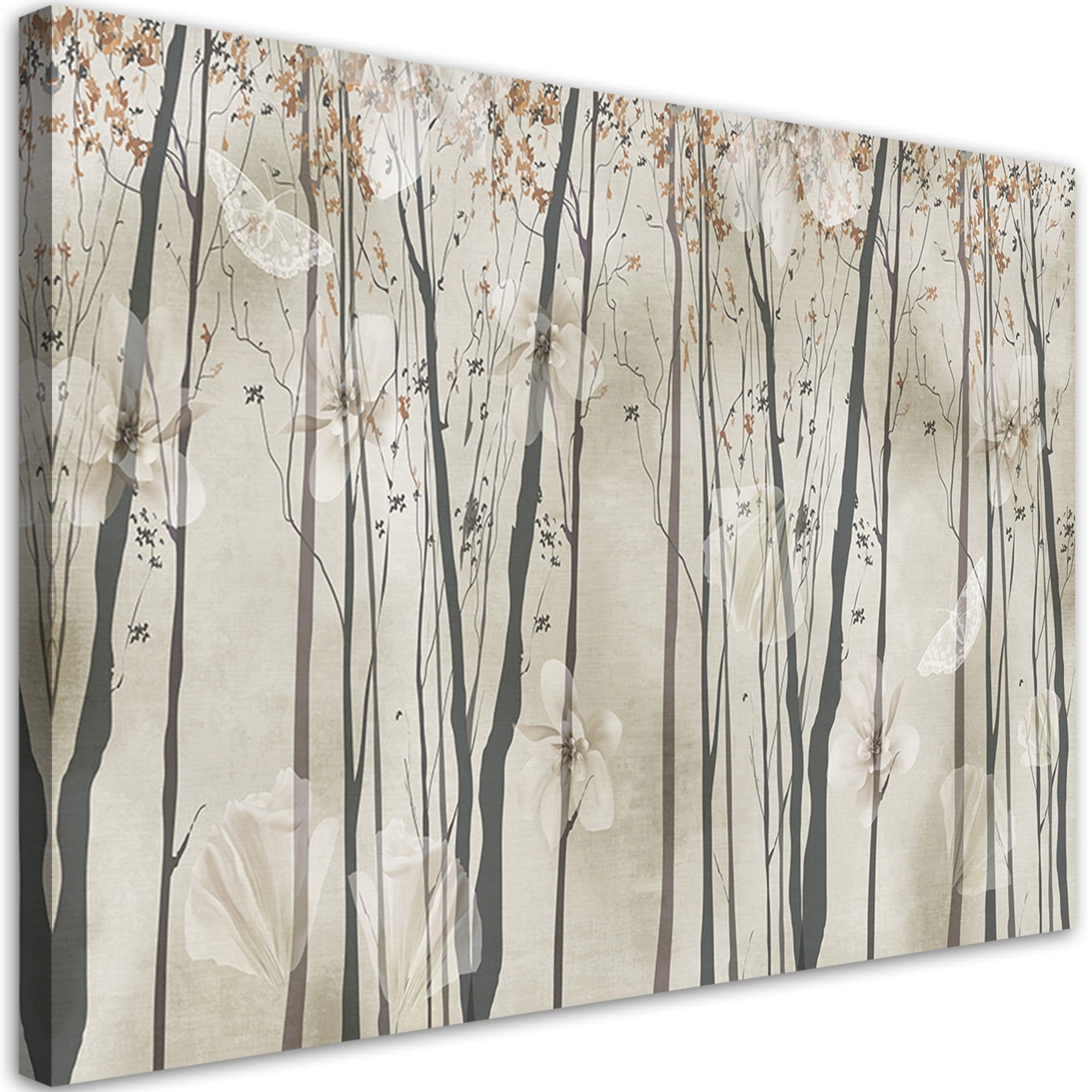 Quadro su tela, Alberi fiori e farfalle in Poster e stampe Collezione Casa - Trebisacce, commercioVirtuoso.it