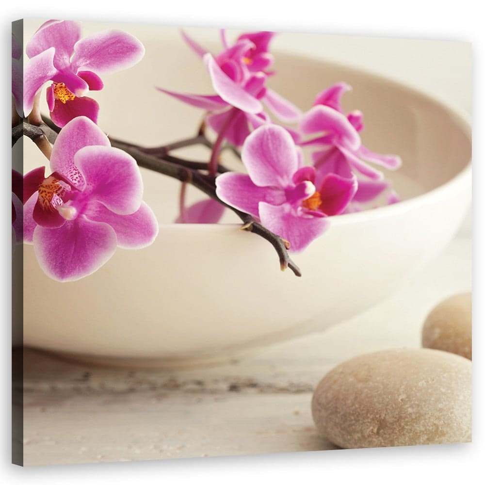 Quadro su tela, Orchidee rosa nel piatto in Poster e stampe Collezione Casa - Trebisacce, commercioVirtuoso.it