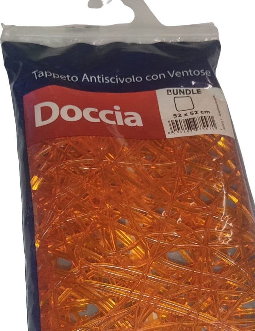 SHARK - TAPPETO ANTISCIVOLO "BUNDLE" PER VASCA DA BAGNO 52x52CM - CON VENTOSE - COLORE ARANCIONE ** in Tappetini Stockdoc - Terni, commercioVirtuoso.it