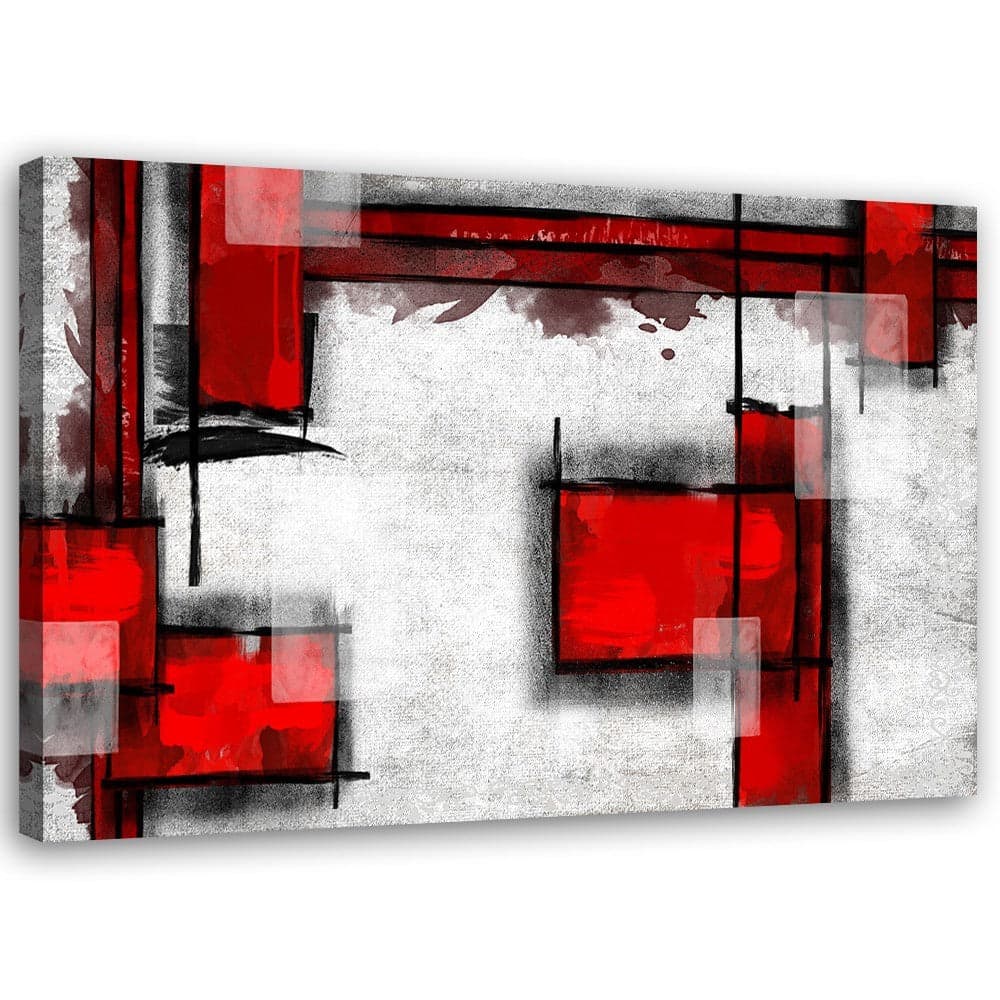 Quadro su tela, Astratto Bianco Rosso in Poster e stampe Collezione Casa - Trebisacce, commercioVirtuoso.it