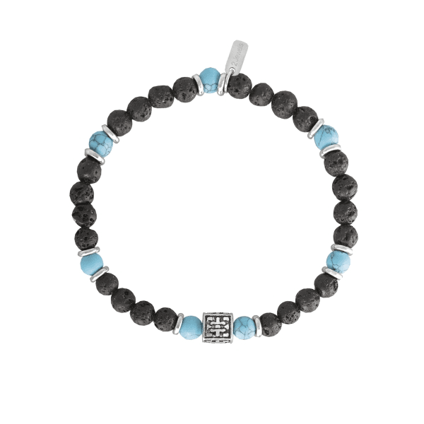 2Jewels - Bracciale pietra lavica turchese e acciaio 316L in Bracciali Alba Gioielli - Casoria, commercioVirtuoso.it