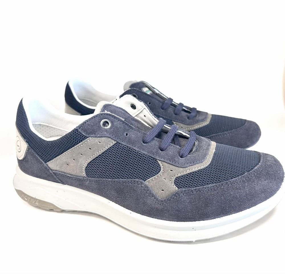 GRISPORT ACTIVE Sneaker uomo blu in pelle e tessuto 44117V2 in Loafer e mocassini Calzature Durello - Agna, commercioVirtuoso.it