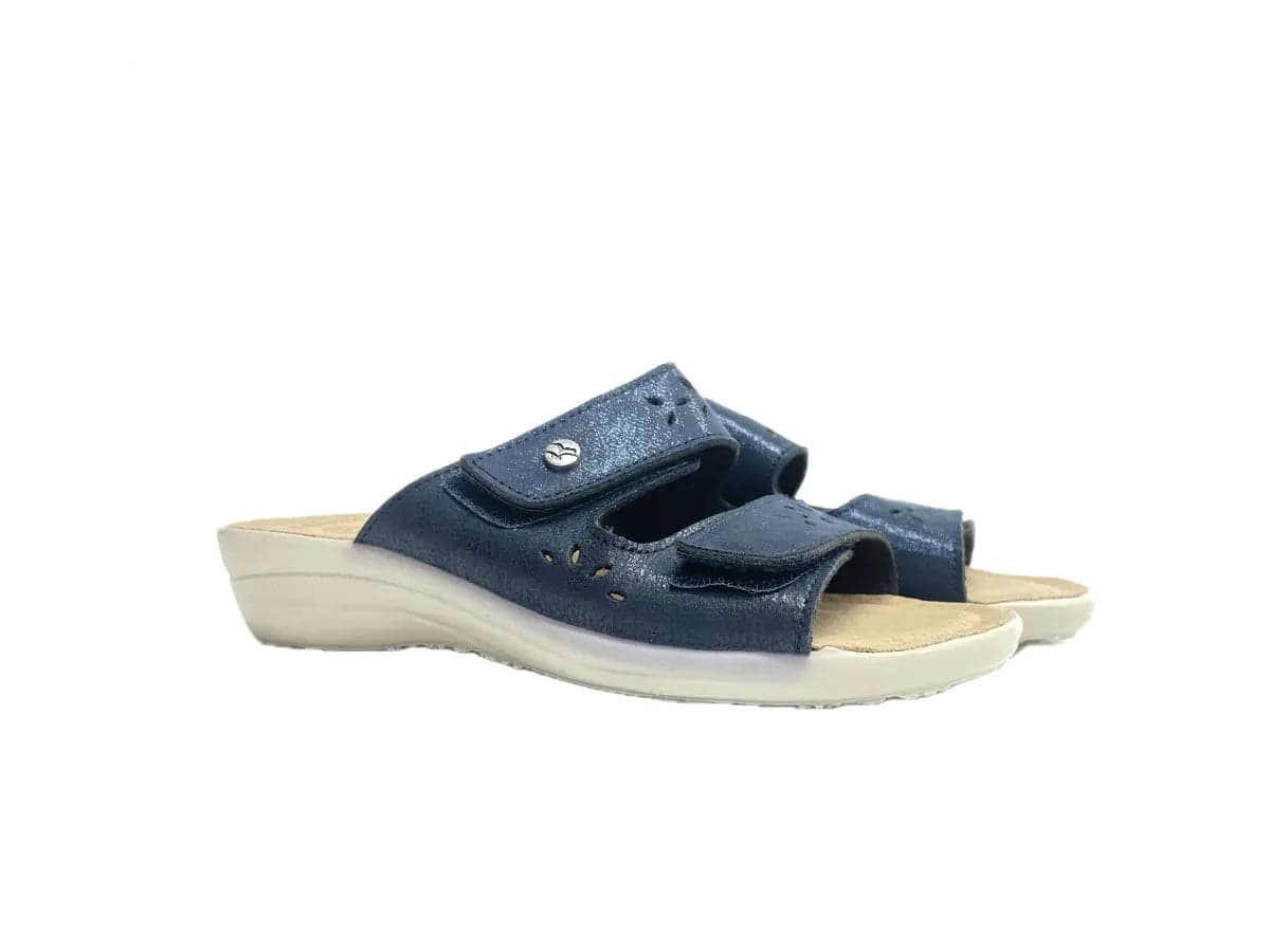 FLY FLOT Ciabatta donna blu due strappi in Pantofole Calzature Durello - Agna, commercioVirtuoso.it