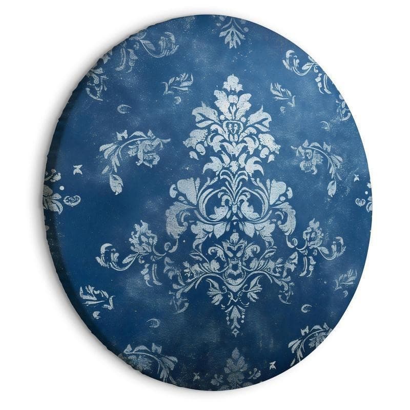 Quadro rotondo - Retro Ornament: Decorative Motif in Worn Blues in Poster e stampe Collezione Casa - Trebisacce, commercioVirtuoso.it