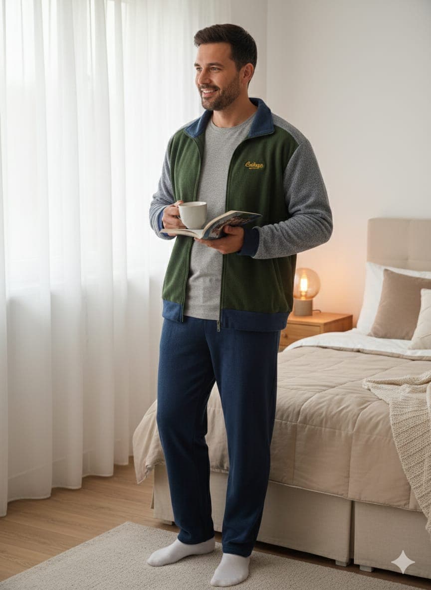 Pigiama Uomo Autunno/Inverno Karel SK9370PLUA in Pile Coral in Pigiami due pezzi The King Luxury - San Marcellino, commercioVirtuoso.it