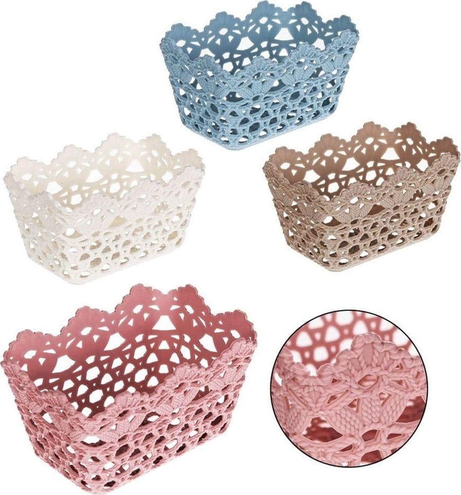 3PZ CESTINO PORTATUTTO OGGETTI CESTO PLASTICA RETTANGOLARE 15.4X10.4X8.7CM 79470 in Cestini da scaffale Trade Shop italia - Napoli, commercioVirtuoso.it