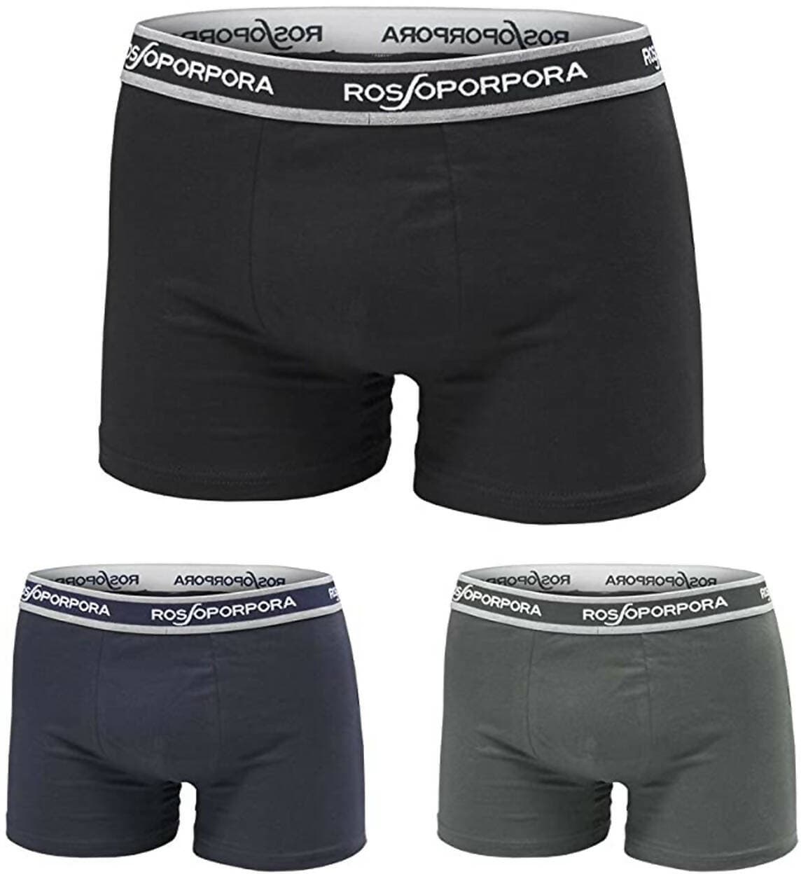 3x Boxer Uomo Gigi Mutande Uomo In Cotone A Tinta Unita Boxer Slip Uomo Co Bielastico Con Elastico E Logo Rossoporpora in Boxer ADAMO INTIMO e CASA - Bagheria, commercioVirtuoso.it