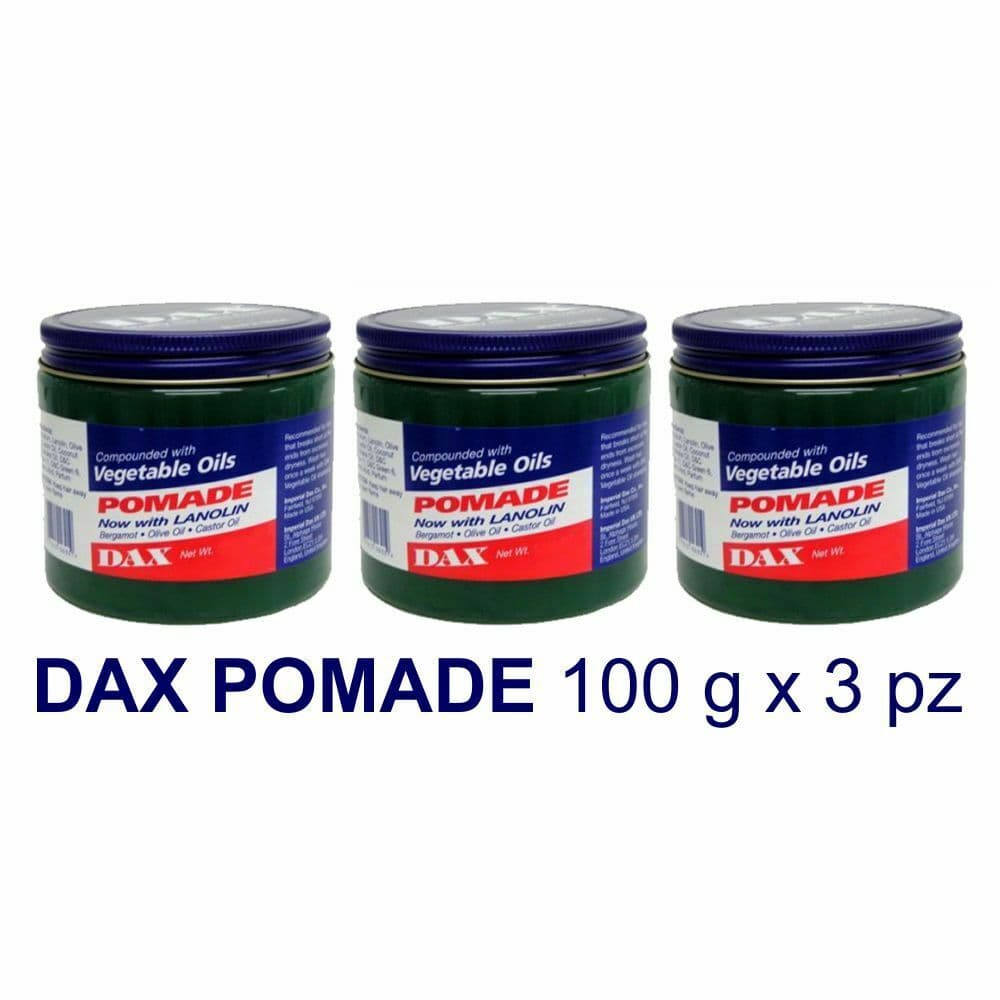 DAX POMADE HAIR FOOD WITH LANOLIN, BERGAMOT, OLIVE OIL, CASTOR OIL 100 g x 3 barattoli in Balsami ad azione profonda e trattamenti Agbon - Martinsicuro, commercioVirtuoso.it