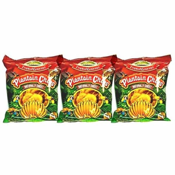 TROPICAL GOURMET PLANTAIN CHIPS NATURALLY SWEET PATATINE DI PLATANO DOLCI 85 G