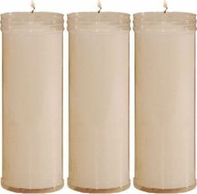VELÒN BLANCO CANDELA BIANCA CM 14 X 5.5 CON TUBO PROTECTOR X 3 PZ in Candele esoteriche Agbon - Martinsicuro, commercioVirtuoso.it